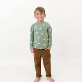 Long Sleeve Toddler Crew Neck Tee in Silly Goose