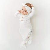 Knotted Gown with Bow Set in Cloud