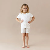 Pointelle Short Sleeve Set in Sweet Blue Bow
