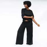 Women's Wide Leg Pant Set in Midnight