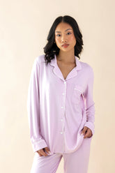Long-Sleeved Women's Pajama Set in Thistle