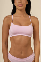 Women's Scoop Neck Bralette in Peony
