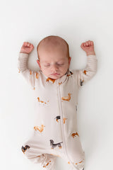 Zippered Footie in Dachshund