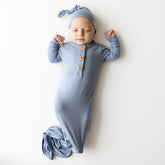 Knotted Gown with Hat Set in Slate