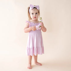 Smocked Dress in Thistle