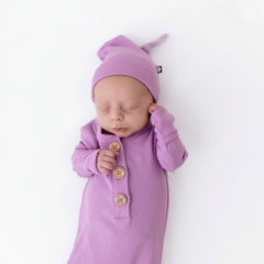 Ribbed Knotted Gown with Hat Set in Poi