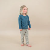 Long Sleeve Toddler Crew Neck Tee in Atlantic