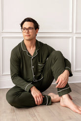 Men's Long Sleeve Pajama Set in Fir