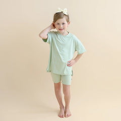 Toddler Biker Short Set in Basil