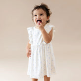 Pointelle Bodysuit Dress in Sweet Blue Bow