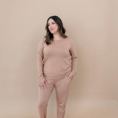 Women's Jogger Pajama Set in Latte