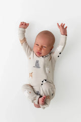 Zippered Romper in Fluffy Cat