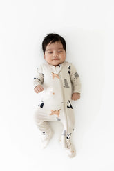 Zippered Footie in Fluffy Cat