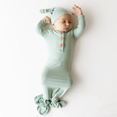 Knotted Gown with Hat Set in Sage