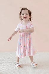 Twirl Dress in Sakura Ice Cream