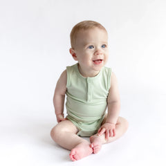 Sleeveless Bodysuit in Basil