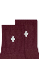 Adult Crew Socks in Burgundy