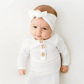 Knotted Bow Headband in Cloud