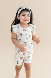 Flutter Sleeve Romper in Mickey Mouse and Friends