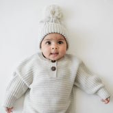 Chunky Cable Knit Beanie in Oat