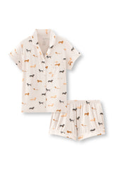 Women's Short Sleeve Pajama Set in Dachshund