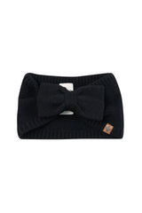 Chunky Knit Bow Headband in Midnight