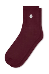Adult Crew Socks in Burgundy