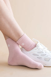 Adult Crew Socks in Blush