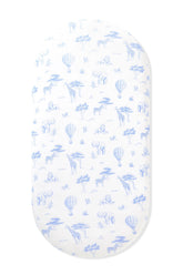 Oval Bassinet Sheet in Toile Safari