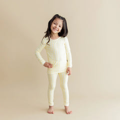 Long Sleeve Pajamas in Gingham Chamomile