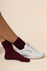 Adult Scrunch Socks in Burgundy