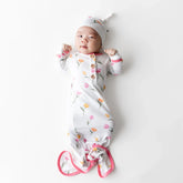 Knotted Gown with Hat Set in Tulip