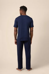 Men's Short Sleeve & Pant PJ Set in Navy