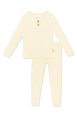 Ribbed Henley Set in Chamomile