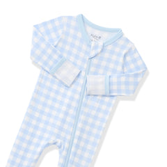 Zippered Footie in Gingham Breeze