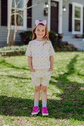Short Sleeve Jogger Set in Pastel Mickey Mouse