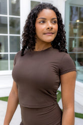 Bamboo Flex Baby Tee in Espresso