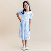 Peter Pan Collar Dress in Gingham Breeze