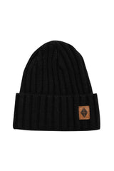Chunky Knit Ribbed Beanie in Midnight