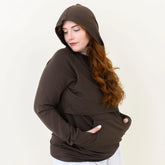 Women's French Terry Nursing Hoodie in Espresso