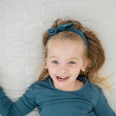 Knotted Bow Headband in Atlantic
