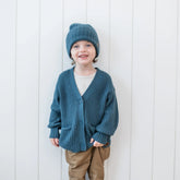 Chunky Knit Oversized Cardigan in Atlantic