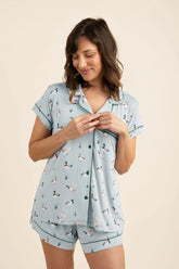 Women's Short Sleeve Pajama Set in Mallard Duck