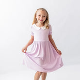 Peter Pan Collar Dress in Thistle
