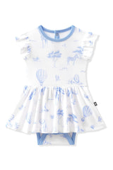 Twirl Bodysuit Dress in Toile Safari
