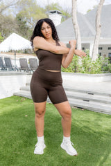 Bamboo Flex Bra Tank in Espresso