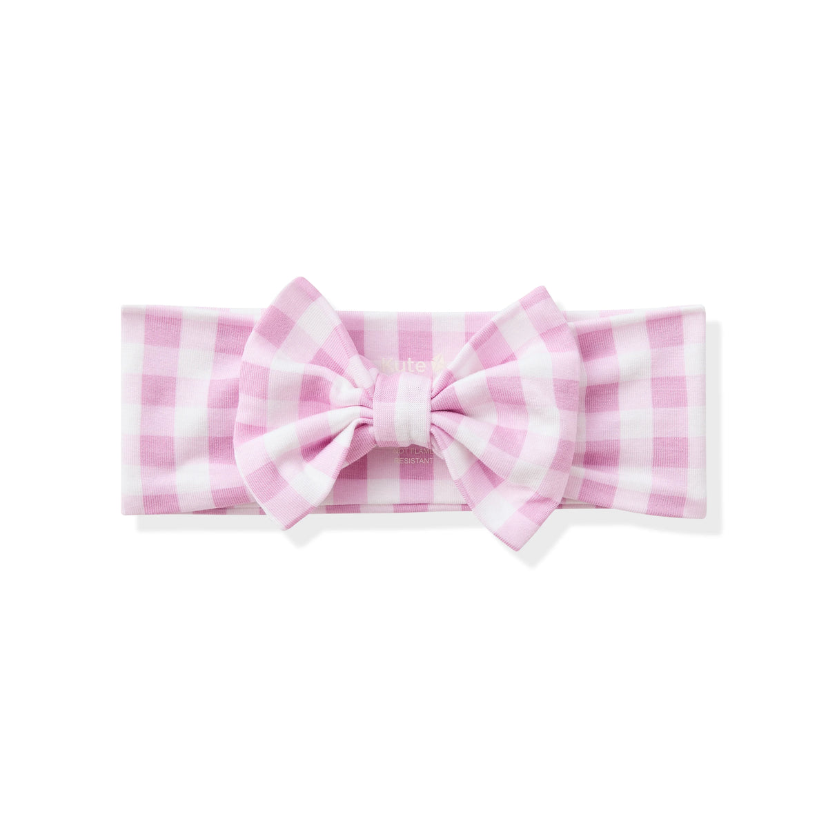 Bow Headband in Gingham Thistle