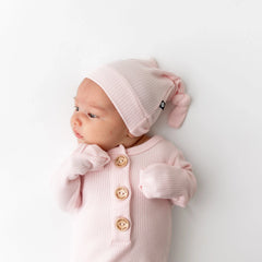 Ribbed Knotted Gown with Hat Set in Sakura