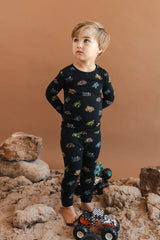 Long Sleeve Pajamas in Monster Truck