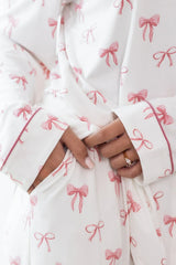 Long-Sleeved Women's Pajama Set in Bow